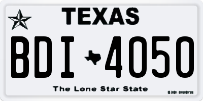 TX license plate BDI4050