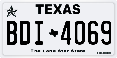 TX license plate BDI4069
