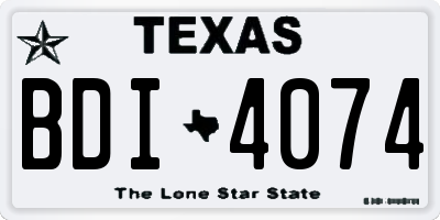 TX license plate BDI4074