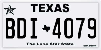 TX license plate BDI4079