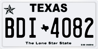 TX license plate BDI4082
