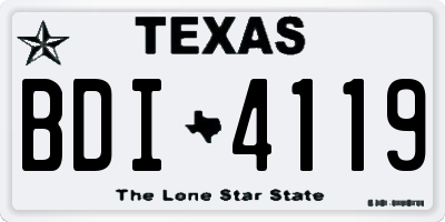 TX license plate BDI4119