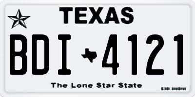 TX license plate BDI4121