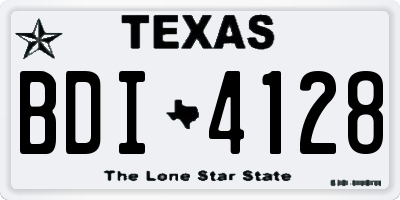 TX license plate BDI4128