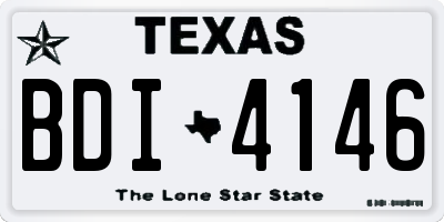 TX license plate BDI4146