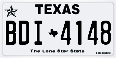TX license plate BDI4148