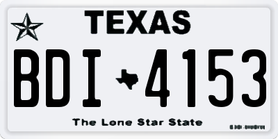 TX license plate BDI4153