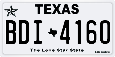 TX license plate BDI4160