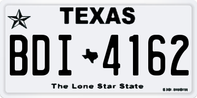 TX license plate BDI4162