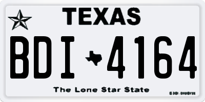 TX license plate BDI4164
