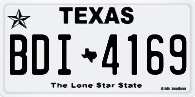 TX license plate BDI4169