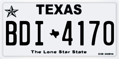 TX license plate BDI4170