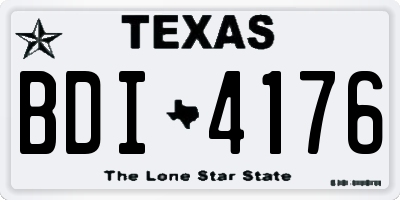 TX license plate BDI4176