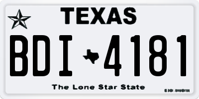 TX license plate BDI4181