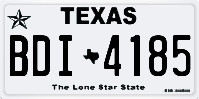 TX license plate BDI4185