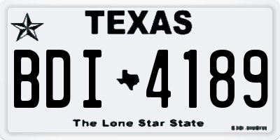TX license plate BDI4189