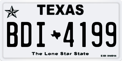 TX license plate BDI4199