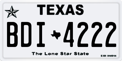 TX license plate BDI4222