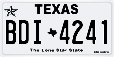 TX license plate BDI4241