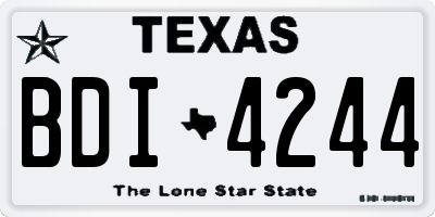 TX license plate BDI4244
