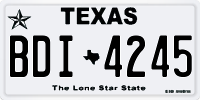 TX license plate BDI4245