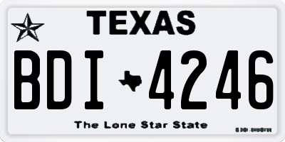TX license plate BDI4246