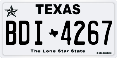 TX license plate BDI4267