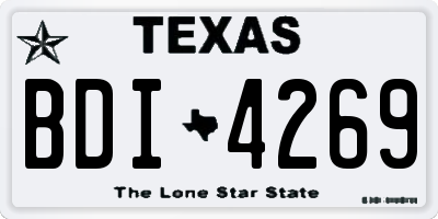 TX license plate BDI4269