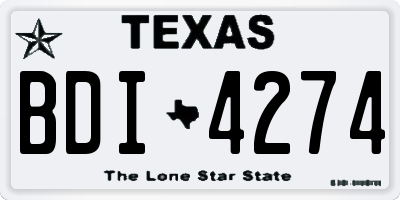 TX license plate BDI4274