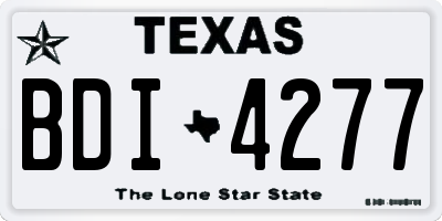TX license plate BDI4277