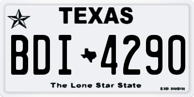 TX license plate BDI4290