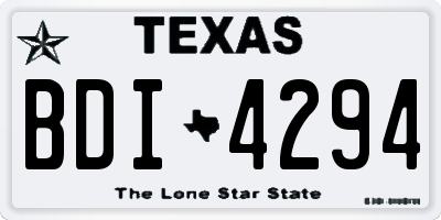 TX license plate BDI4294