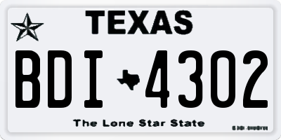 TX license plate BDI4302