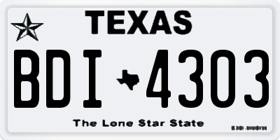 TX license plate BDI4303