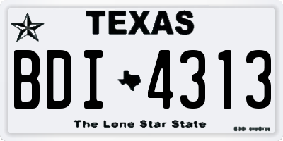 TX license plate BDI4313