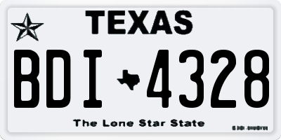 TX license plate BDI4328