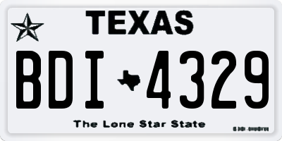 TX license plate BDI4329
