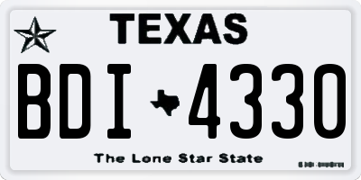 TX license plate BDI4330