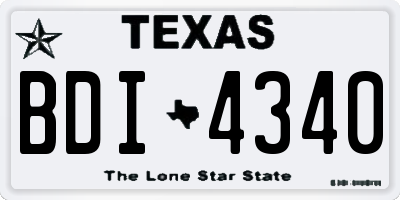 TX license plate BDI4340