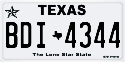 TX license plate BDI4344