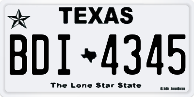 TX license plate BDI4345
