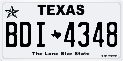 TX license plate BDI4348
