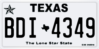 TX license plate BDI4349