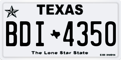 TX license plate BDI4350