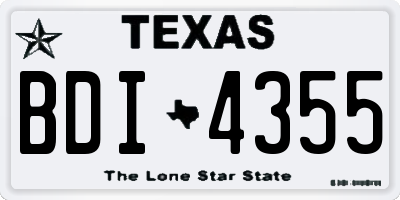 TX license plate BDI4355