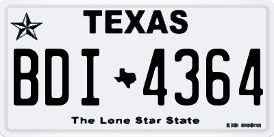 TX license plate BDI4364