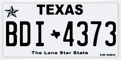 TX license plate BDI4373