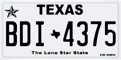 TX license plate BDI4375