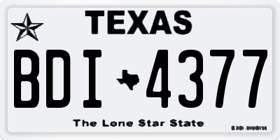 TX license plate BDI4377