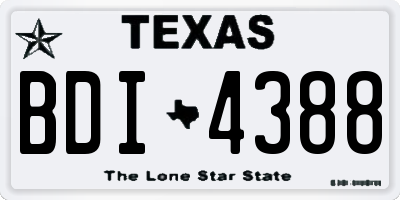 TX license plate BDI4388